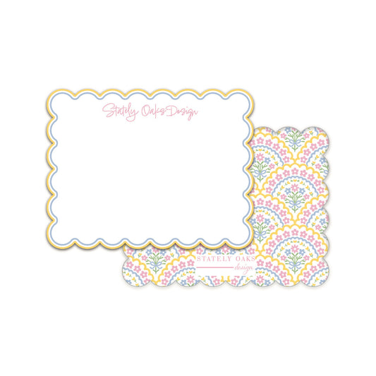 Floral Bow Scallop Notecard