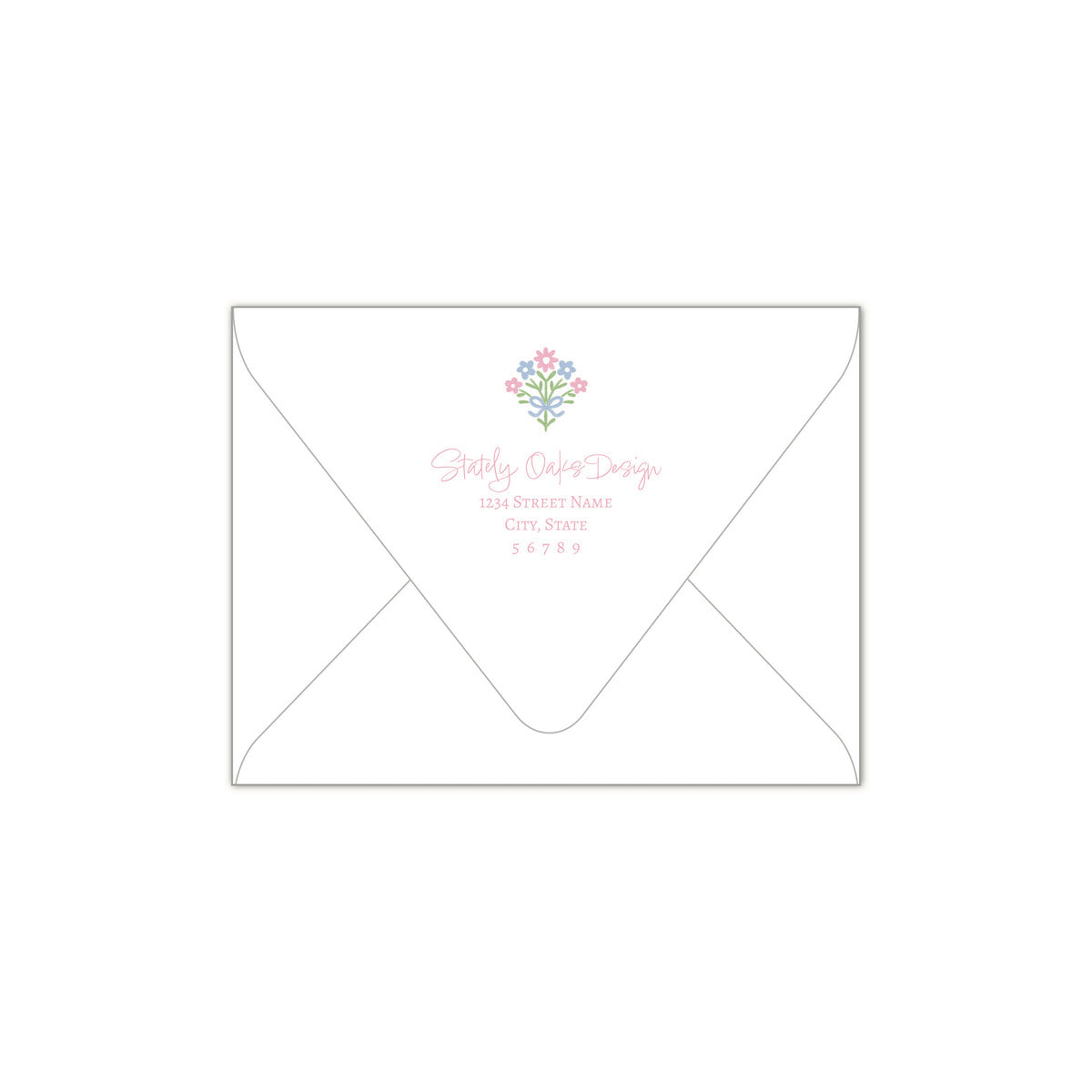 Floral Bow Scallop Notecard