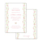 Pink and Green Floral Vine Invitation