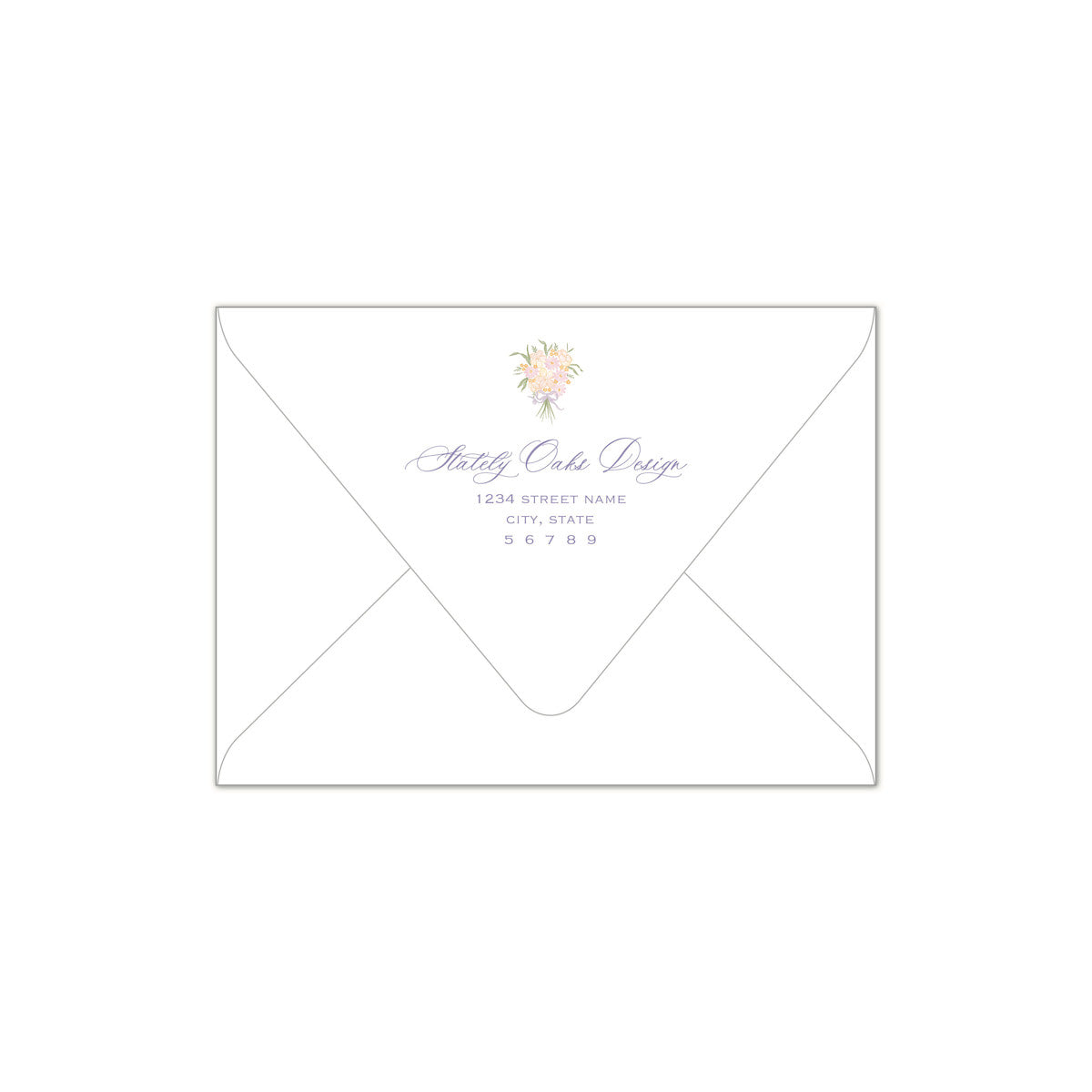 Lavender Bouquet Horizontal Invitation