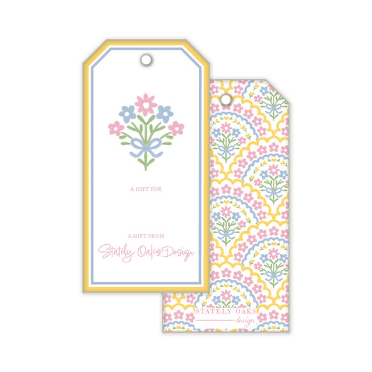 Floral Bow Scallop Gift Tag