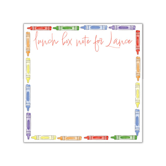 Crayon Lunch Box Notes Notepad
