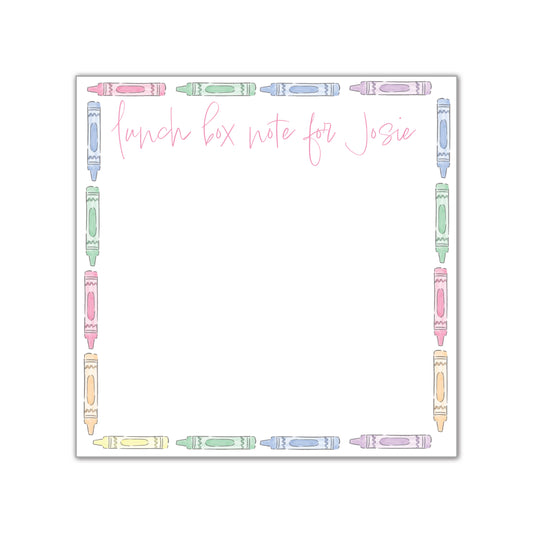 Pastel Crayon Lunch Box Notes Notepad