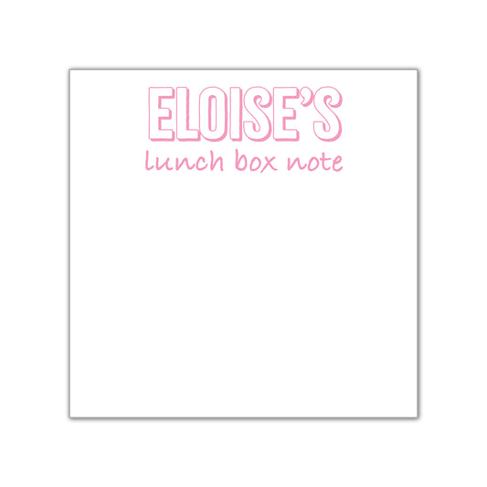 Pink Lunch Box Notes Notepad