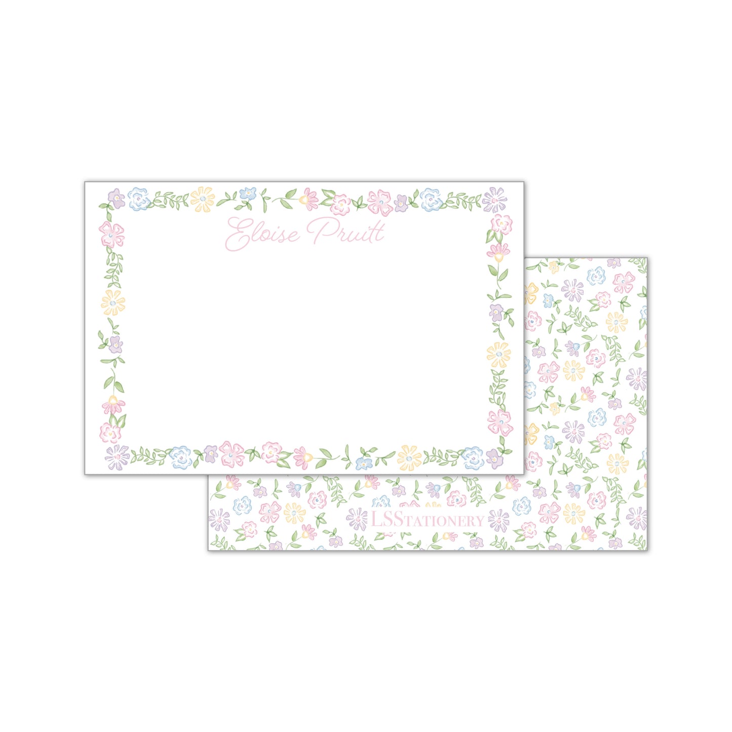 Ditsy Multicolor Frame Notecard