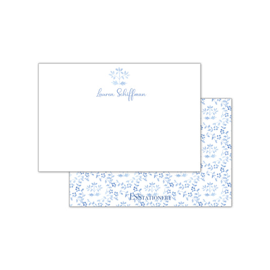 Blue Floral Notecard
