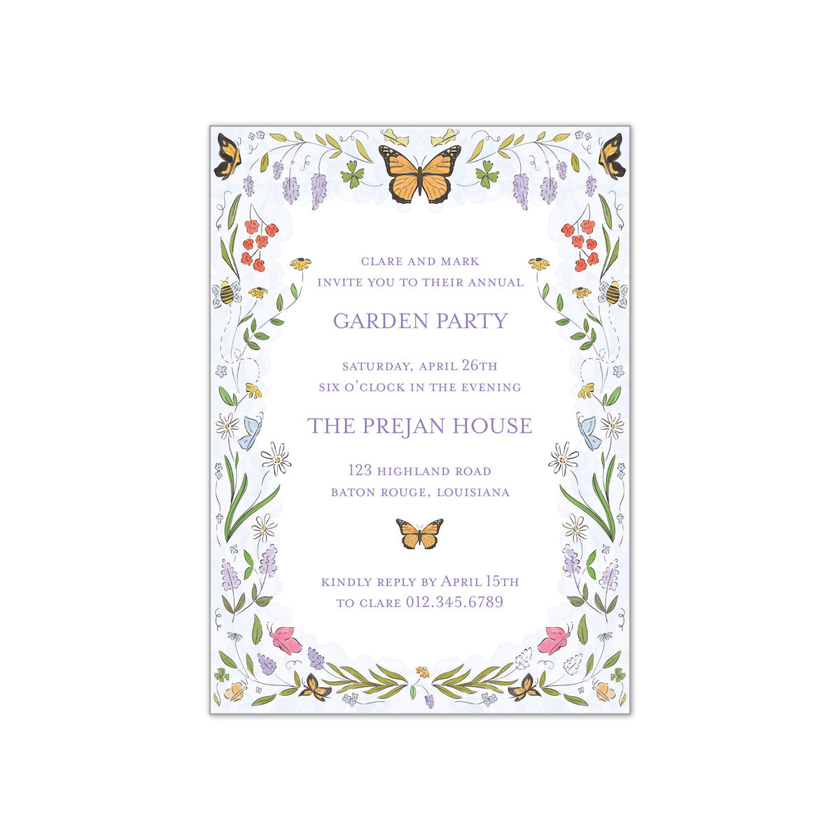 Butterfly Garden Invitation