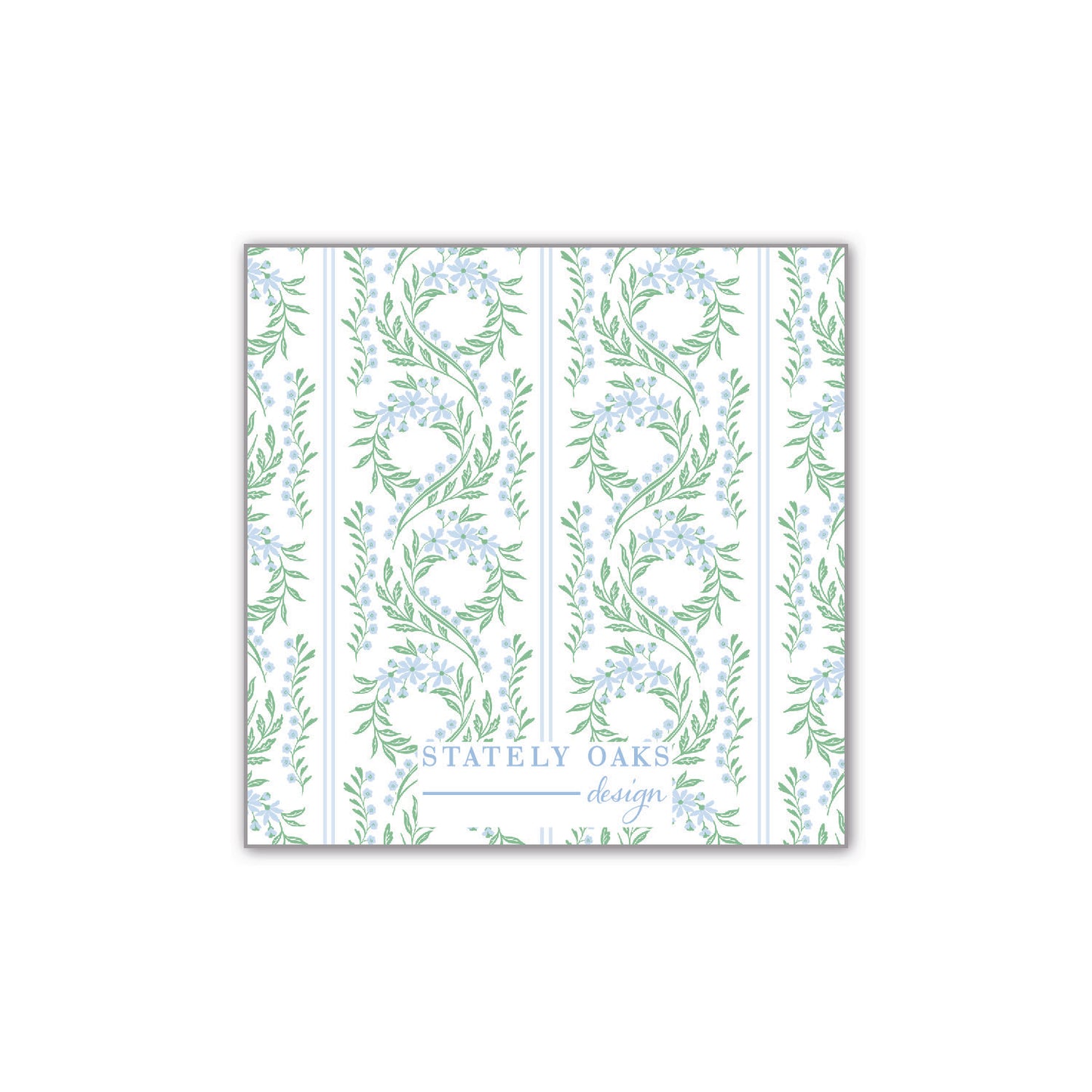 Chinoiserie Blue Block Square Calling Card