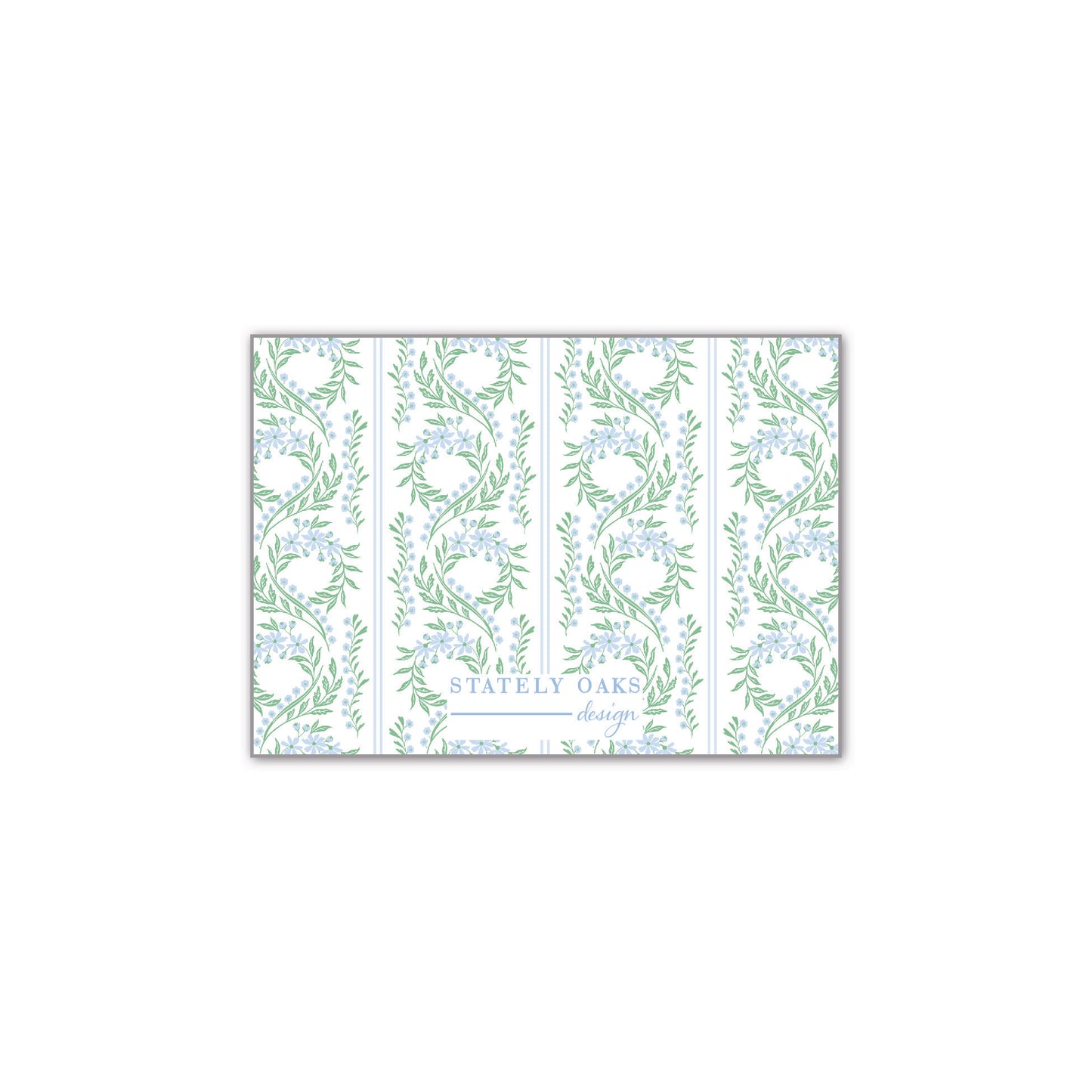 Chinoiserie Blue Block Rectangle Calling Card