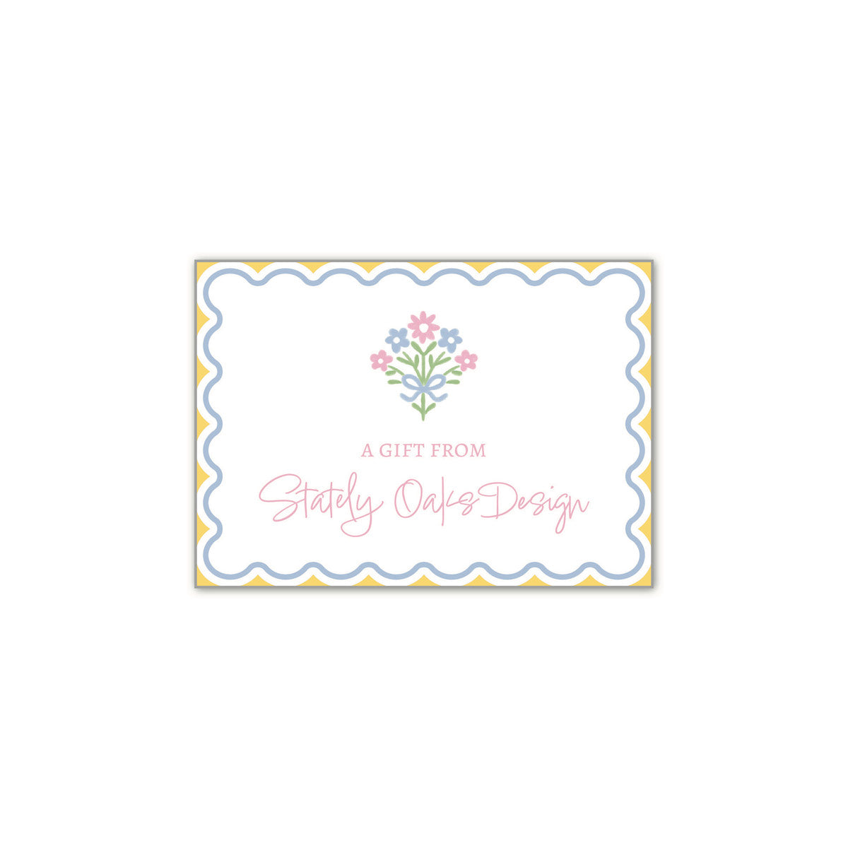 Floral Bow Scallop Calling Card