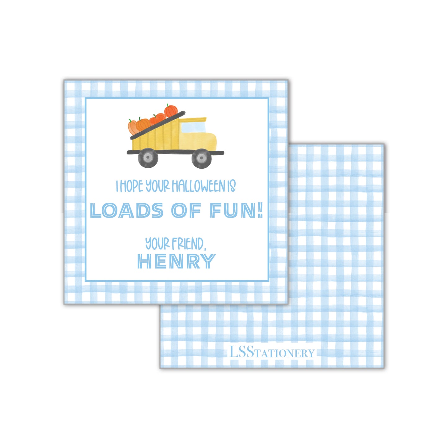 Loads of Fun - blue gingham Gift Tag