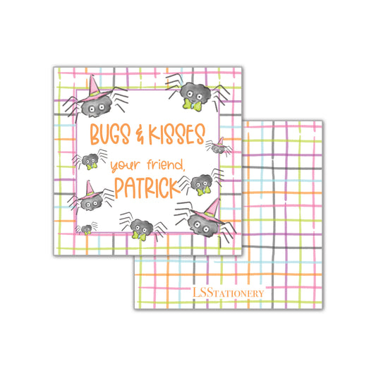 Bugs and Kisses - plaid Gift Tag