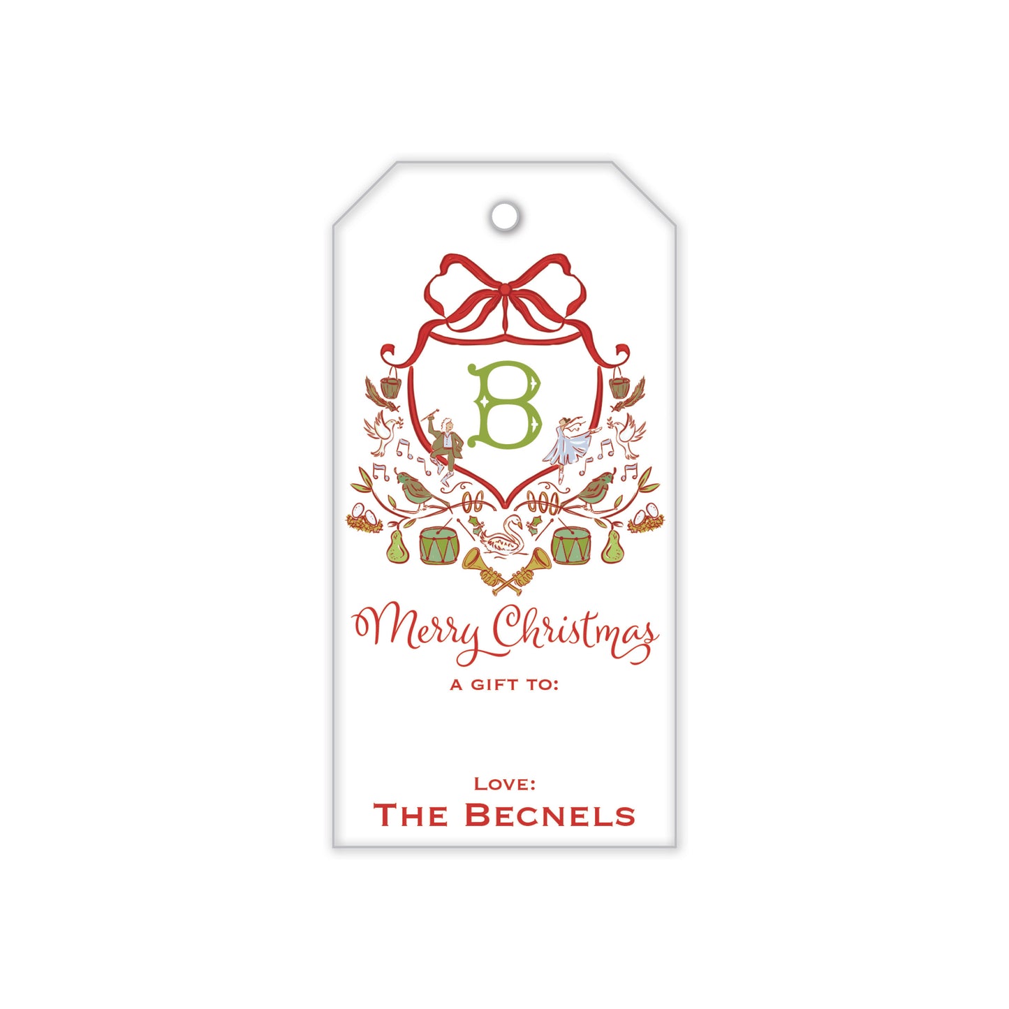 12 Days of Christmas Crest Gift Tag