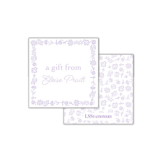 Lilac Ditsy Square Gift Tag