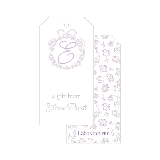 Lilac Ditsy Wreath Gift Tag