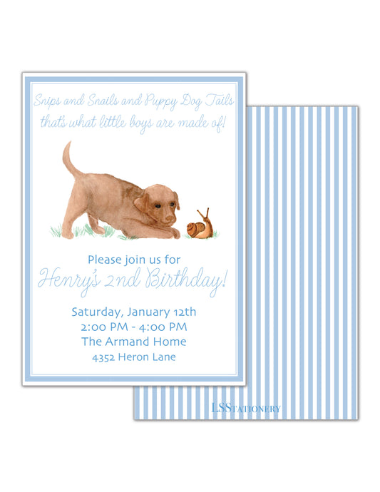 Snips and Snails Invitation