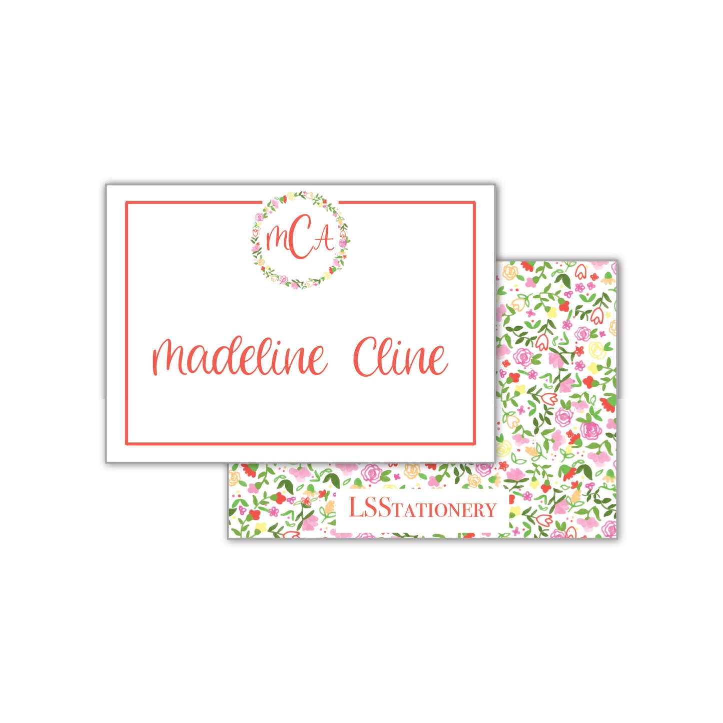 May Flowers Wreath Calling Card